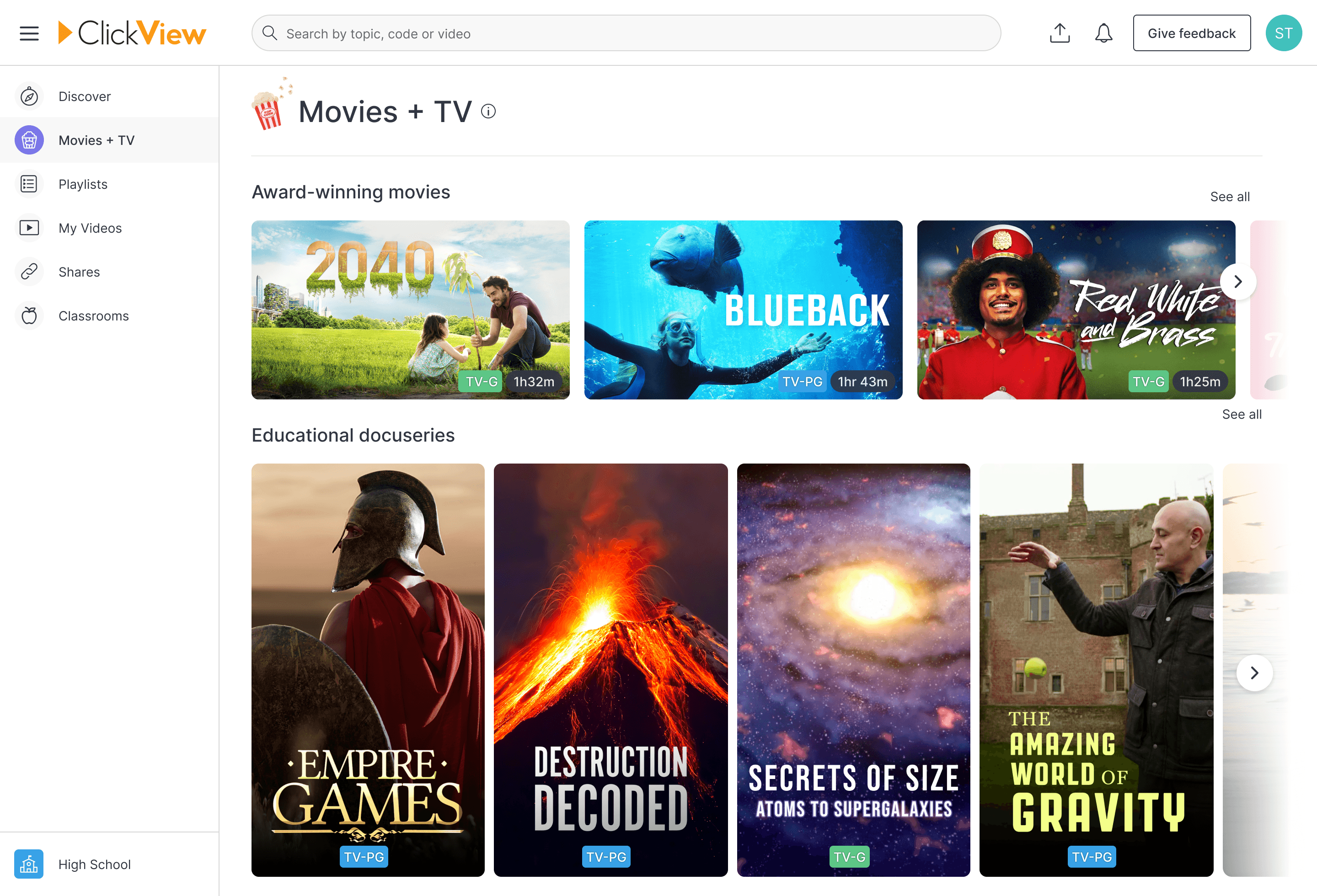 Movies and Tv dashboard