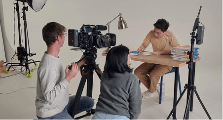 ClickView Studios crew filming a video in the studio