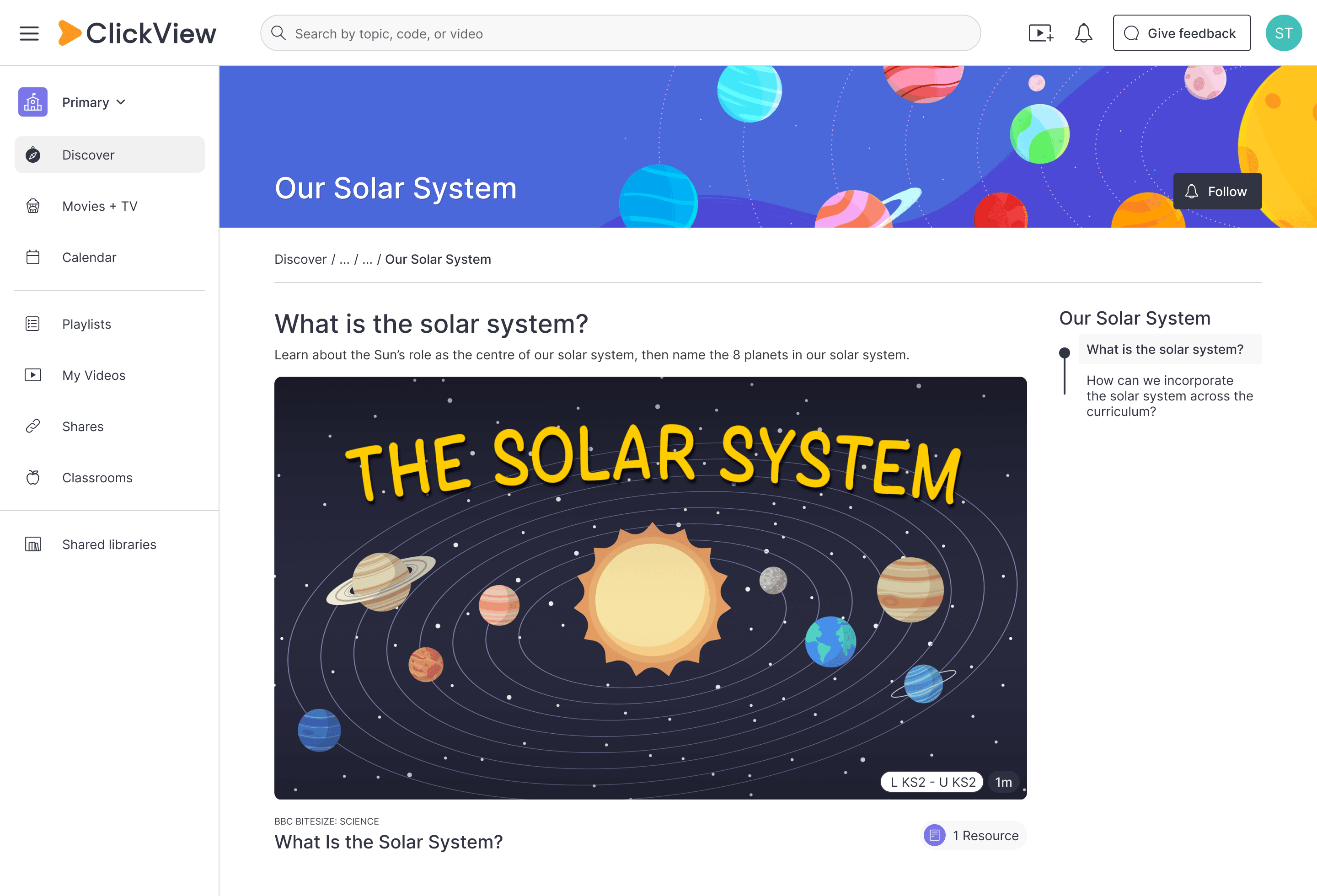 Space Topic page