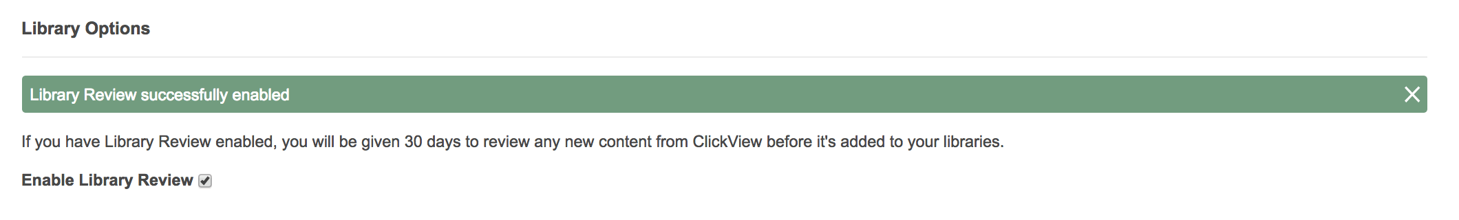 library review option