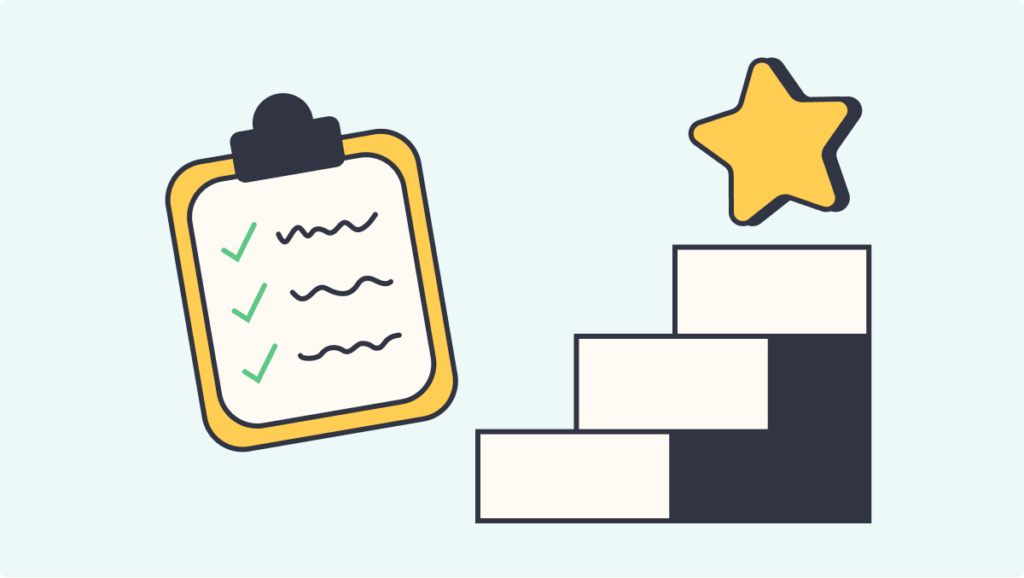 Graphic of a checklist and goal setting