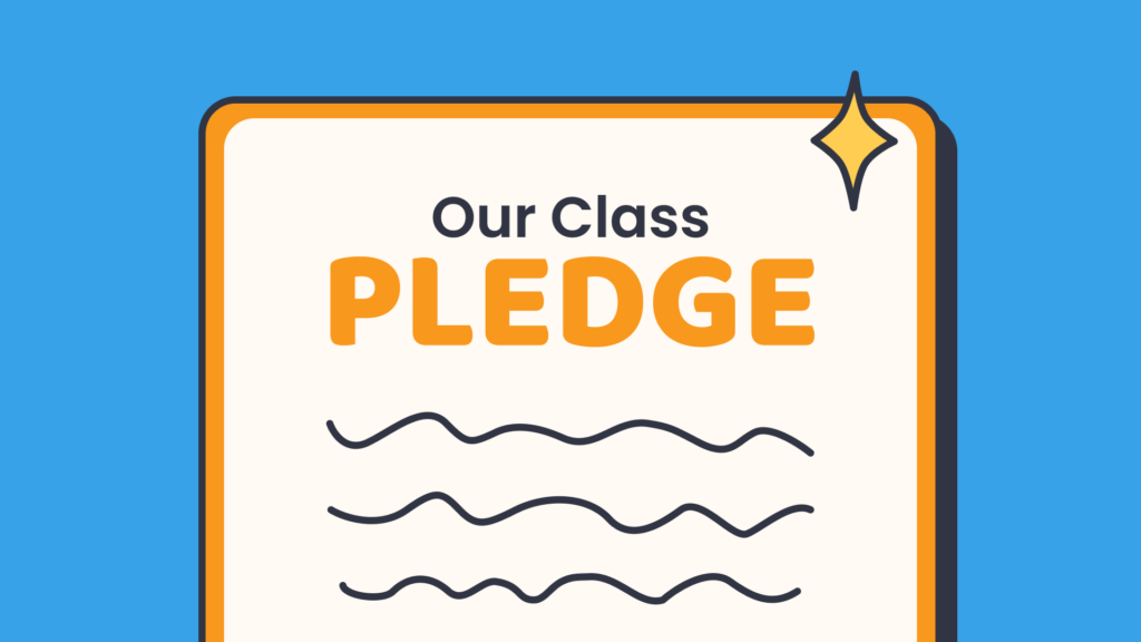 A graphic of an inclusivity pledge as a classroom activity