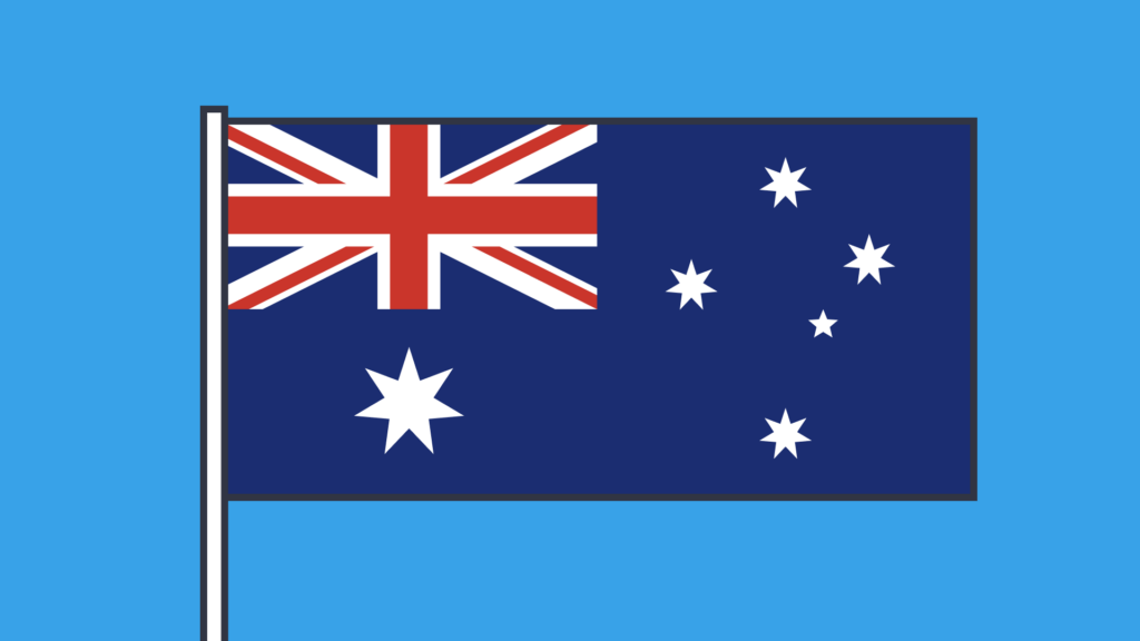 An illustration of the Australian Flag.