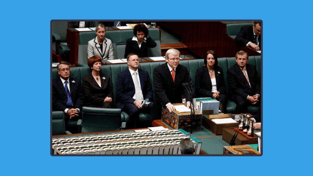 An image of Kevin Rudd with colleagues.