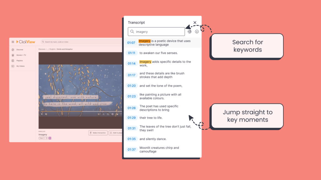 Transcript - Search for keywords