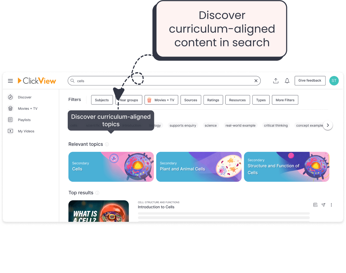 Discover curriculum aligned content