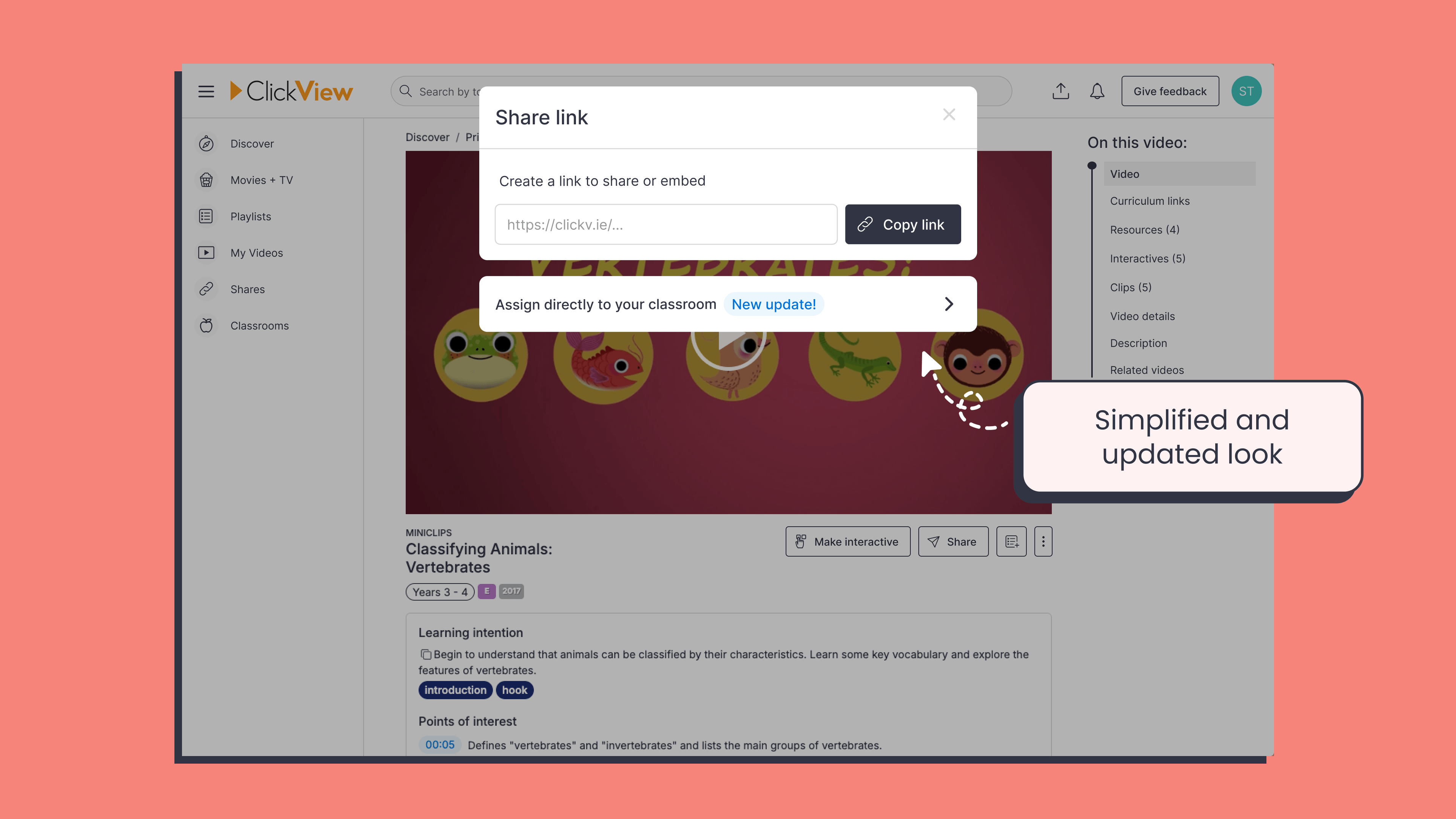 ‘Share a link’ or ‘Assign’ to a classroom - AU:UK
