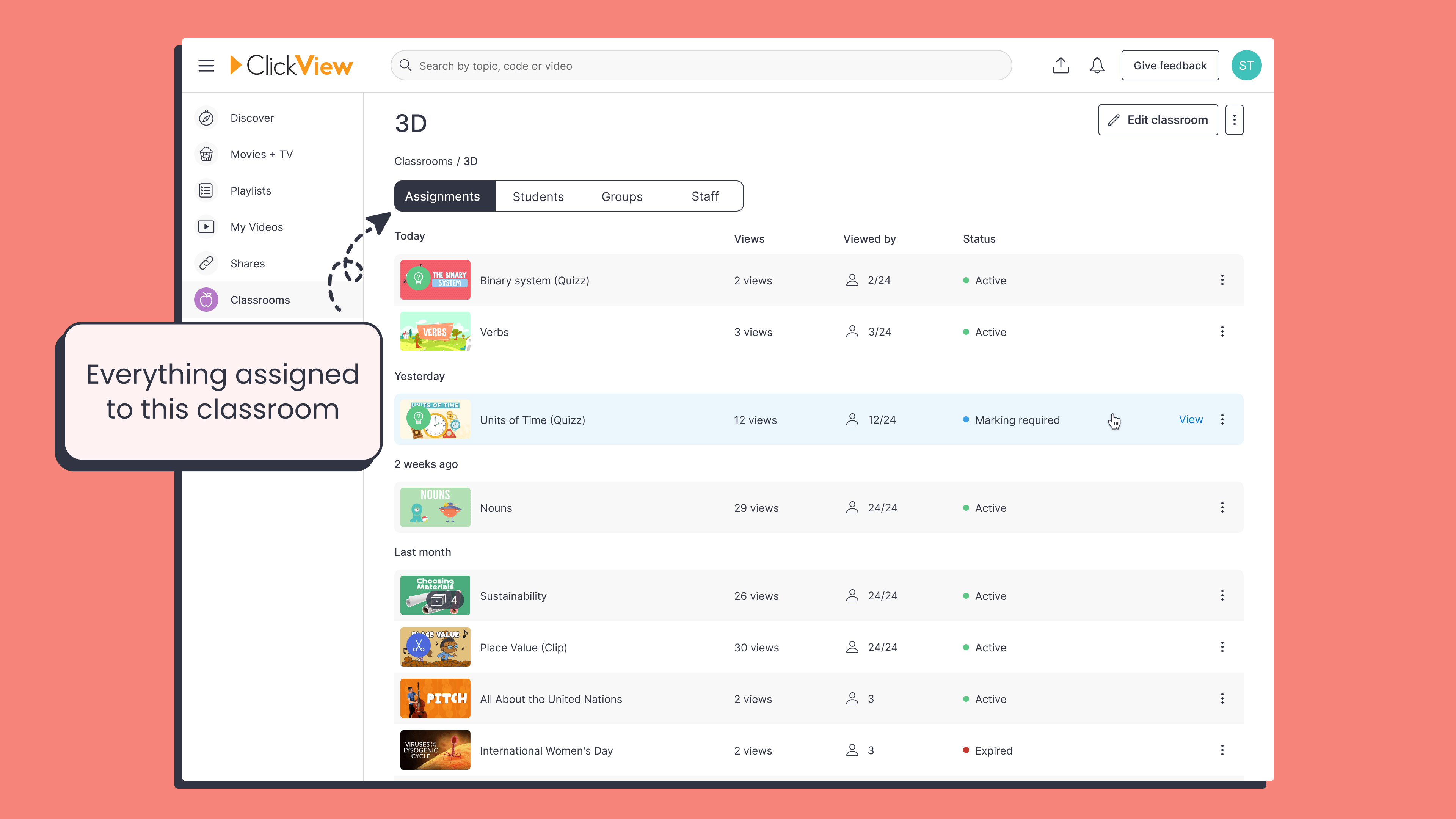 Fast access to shares and videos - 2