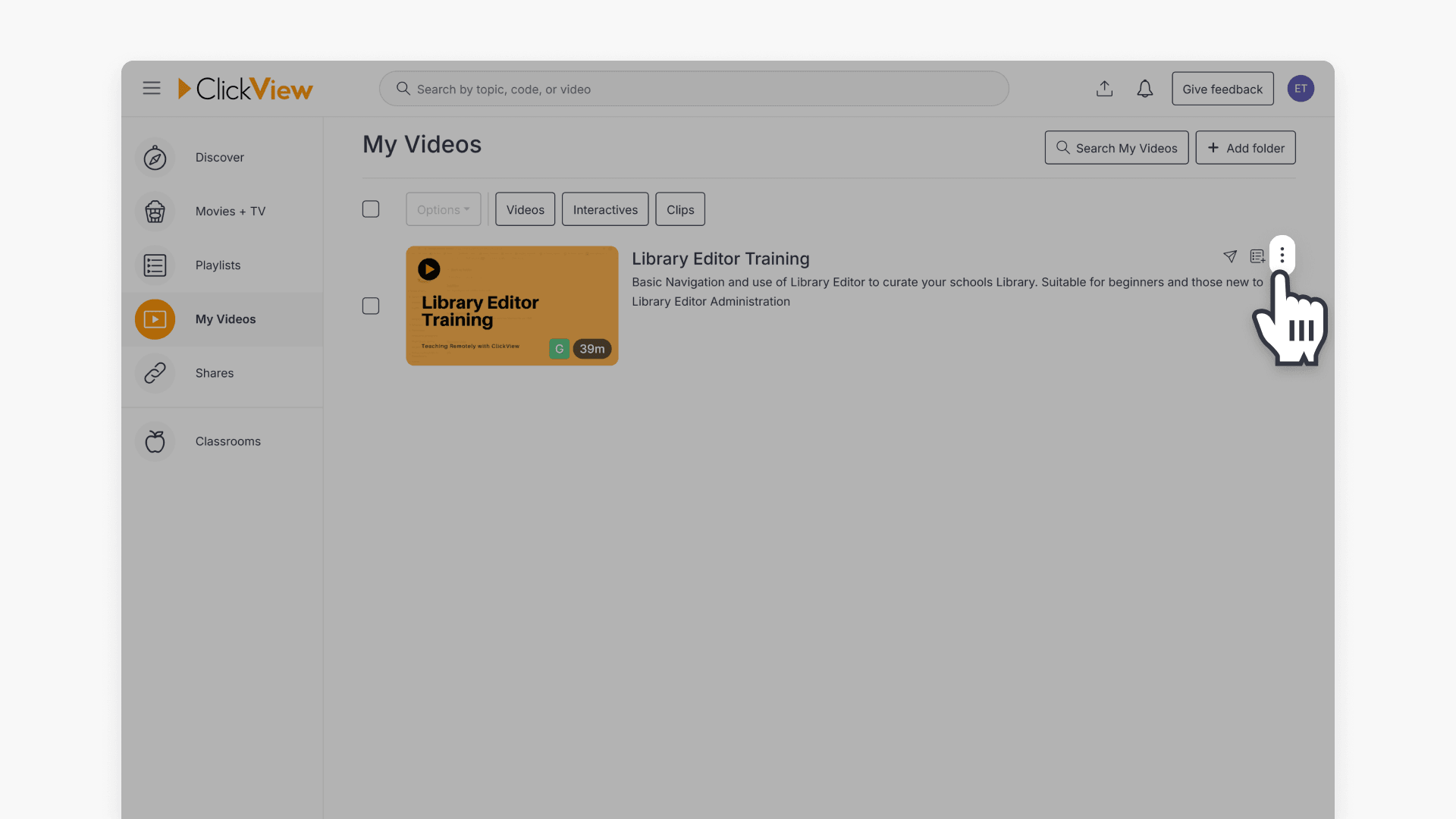 Select the three dots