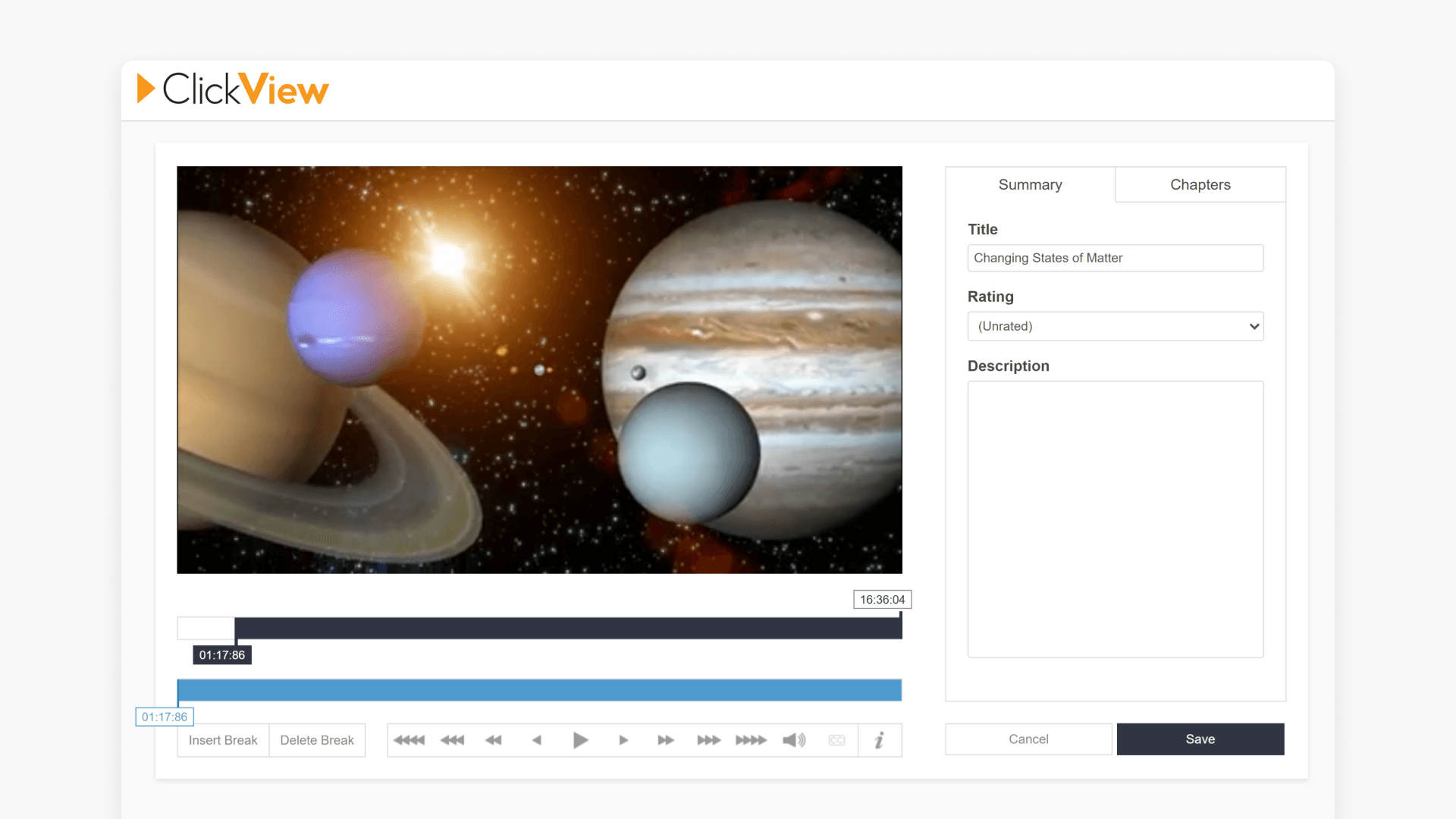 A user interface of video editor