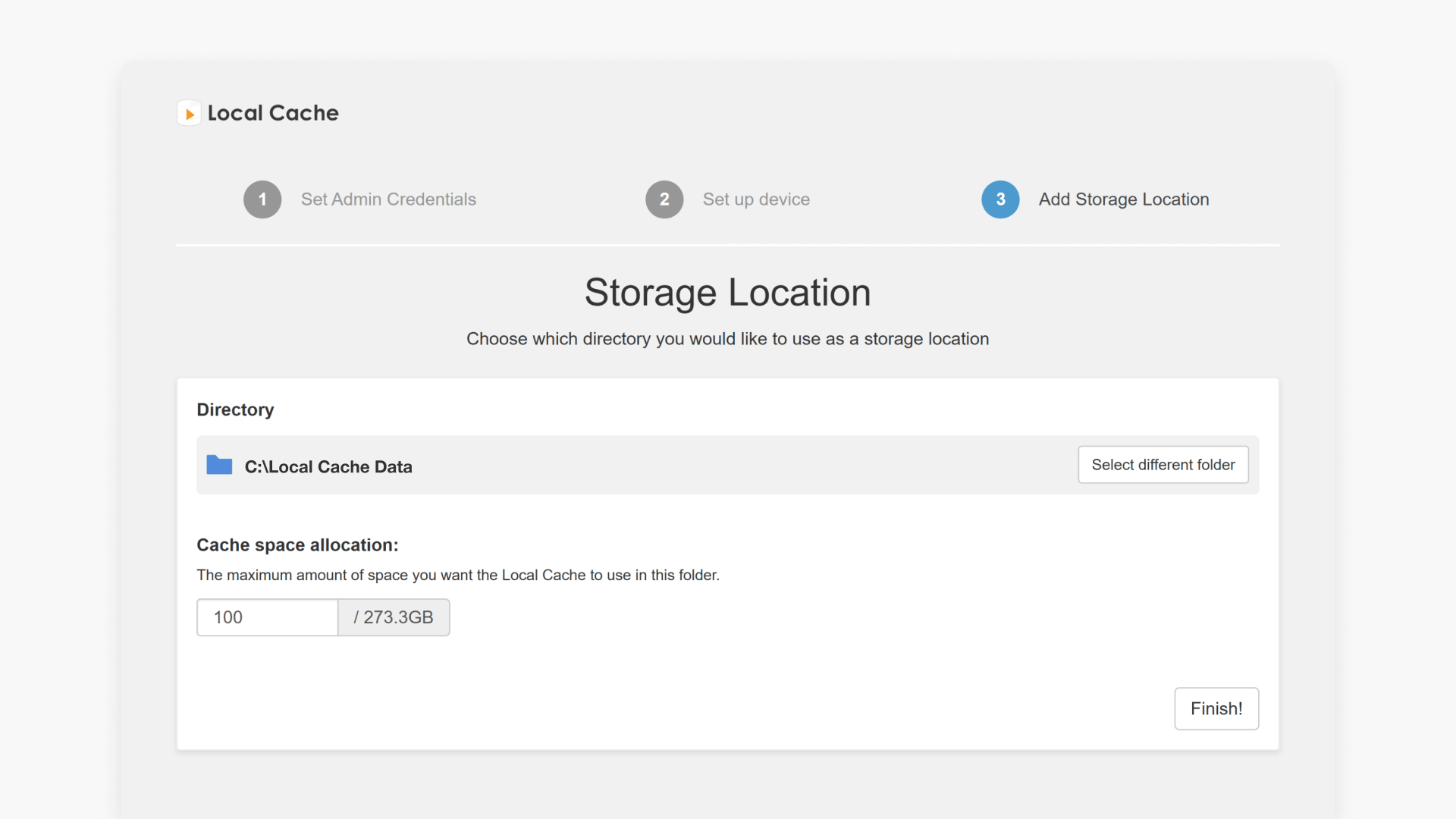 Local Cache admin console hero