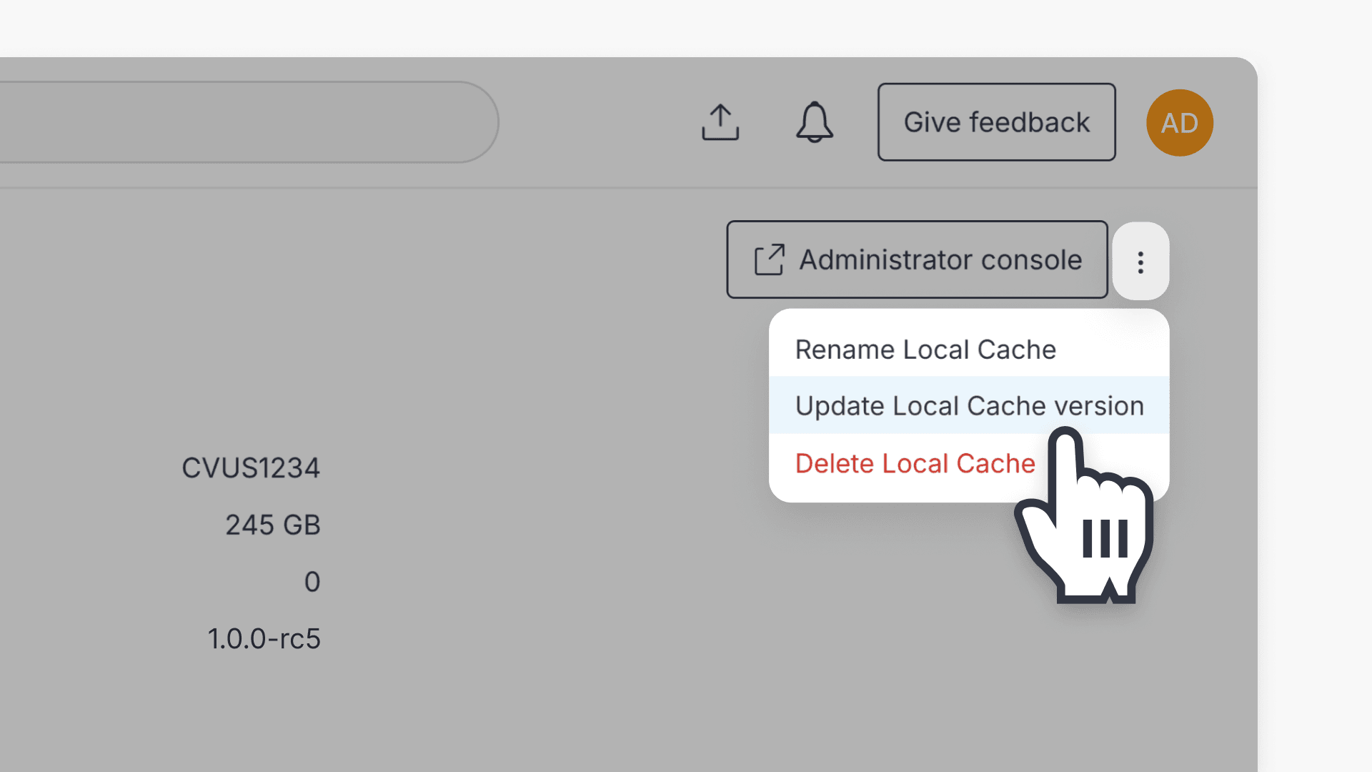Select update local cache version