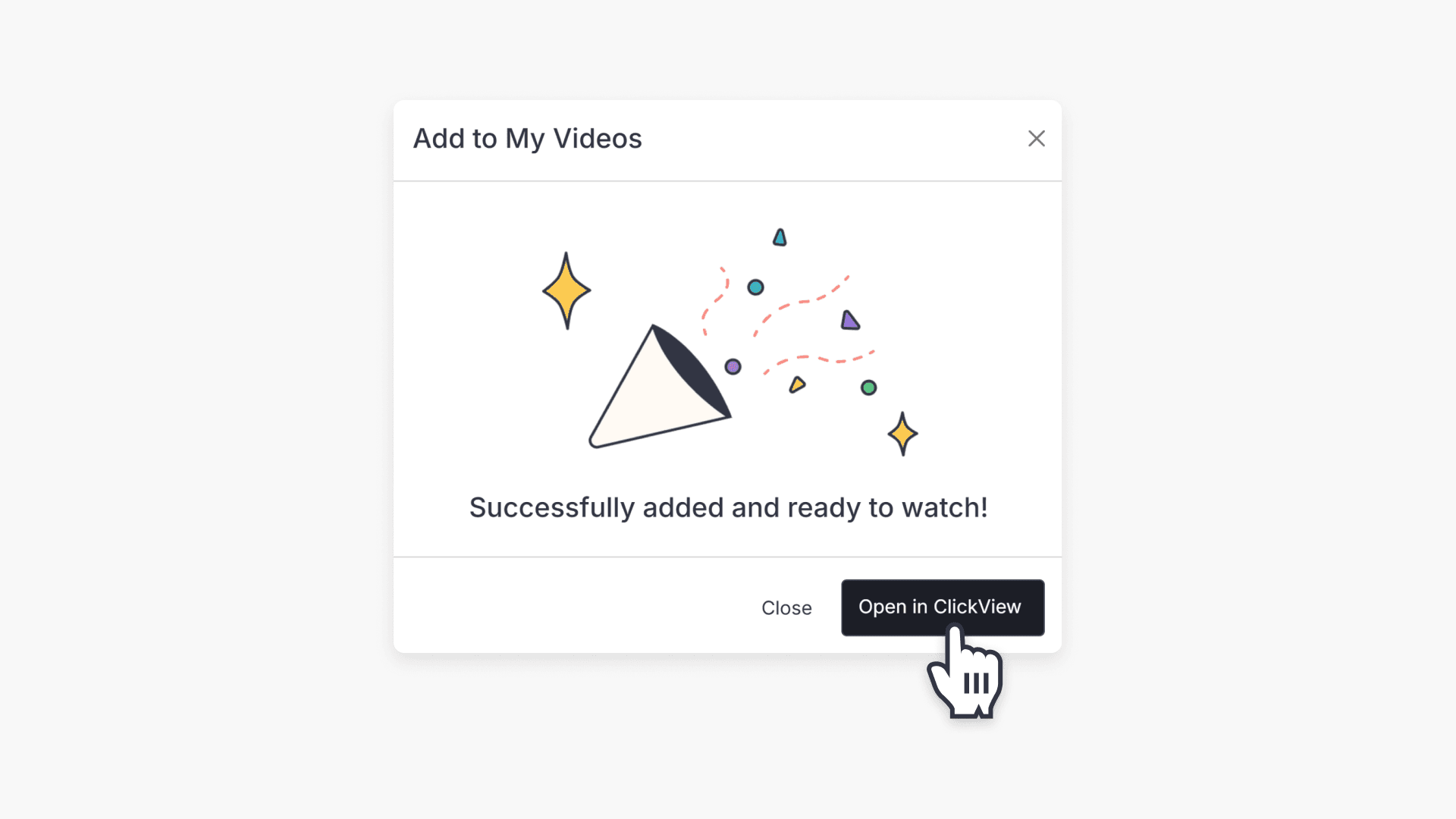 Select open in clickview