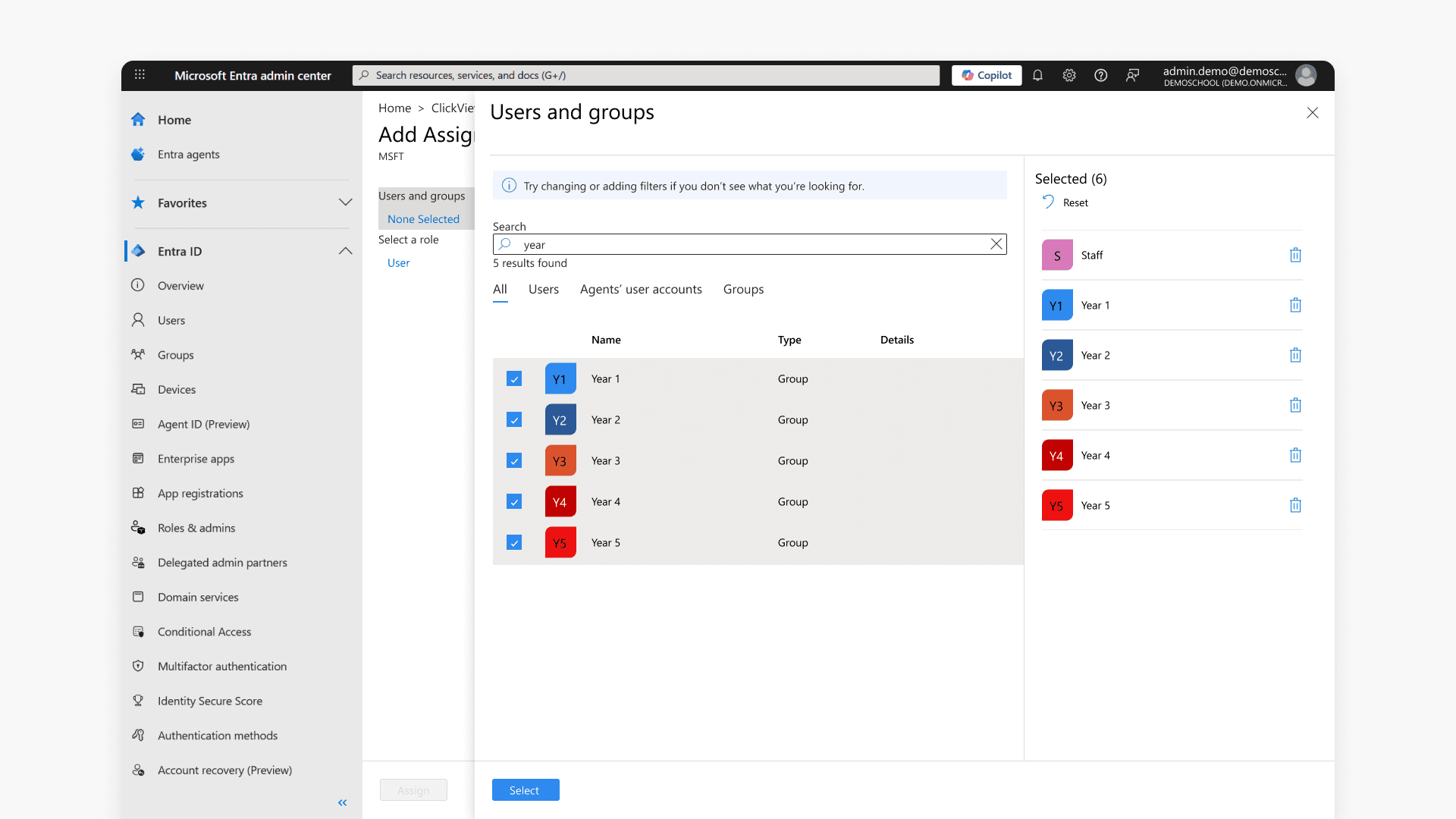 select Select, then select Assign.