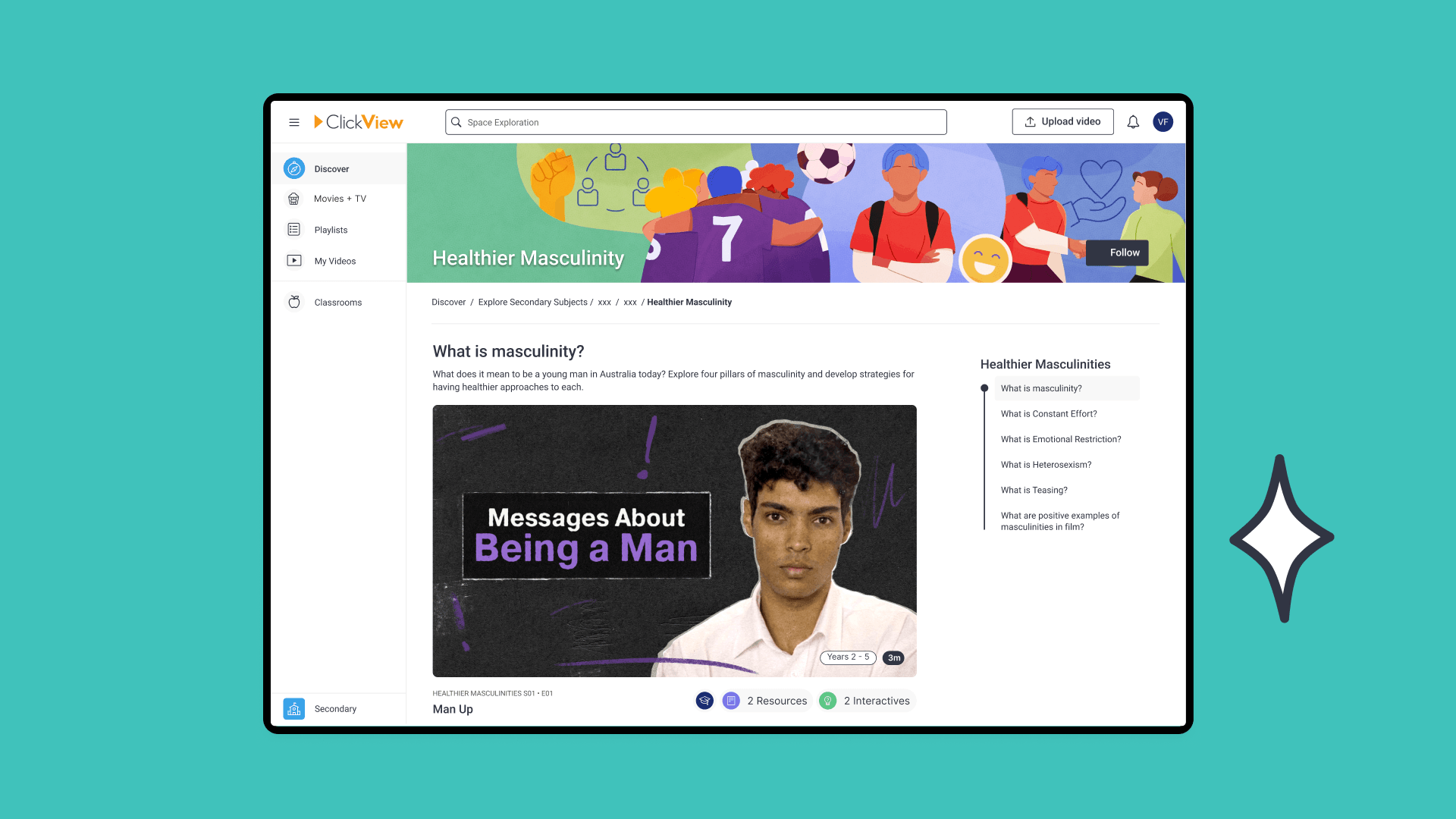 Healthier Masculinity - ClickView