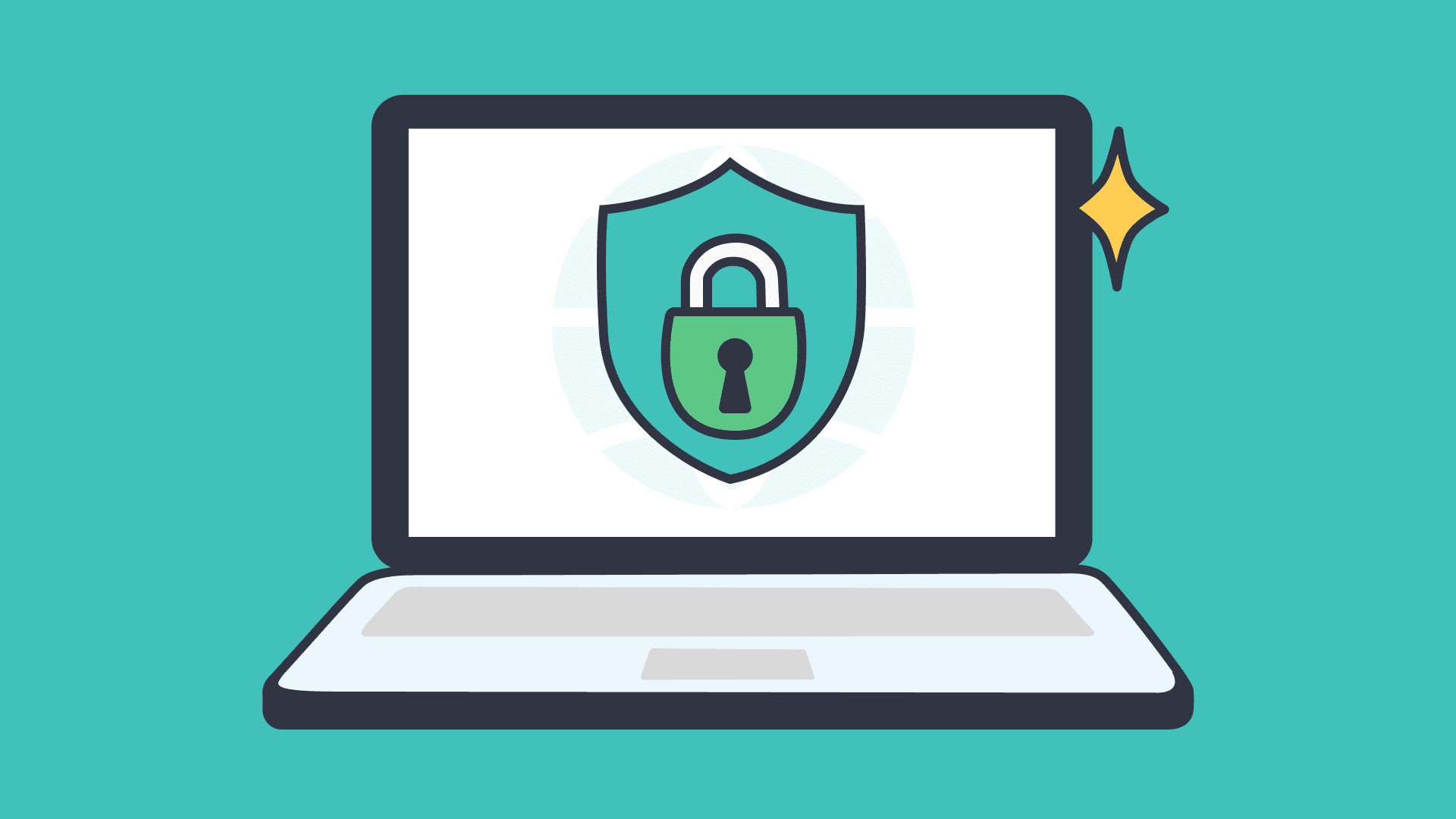 Laptop with shield and lock