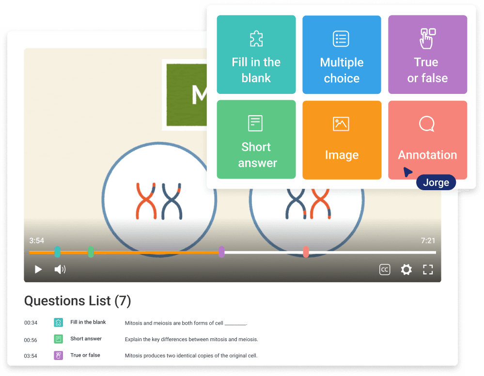 Interactive video quizzes