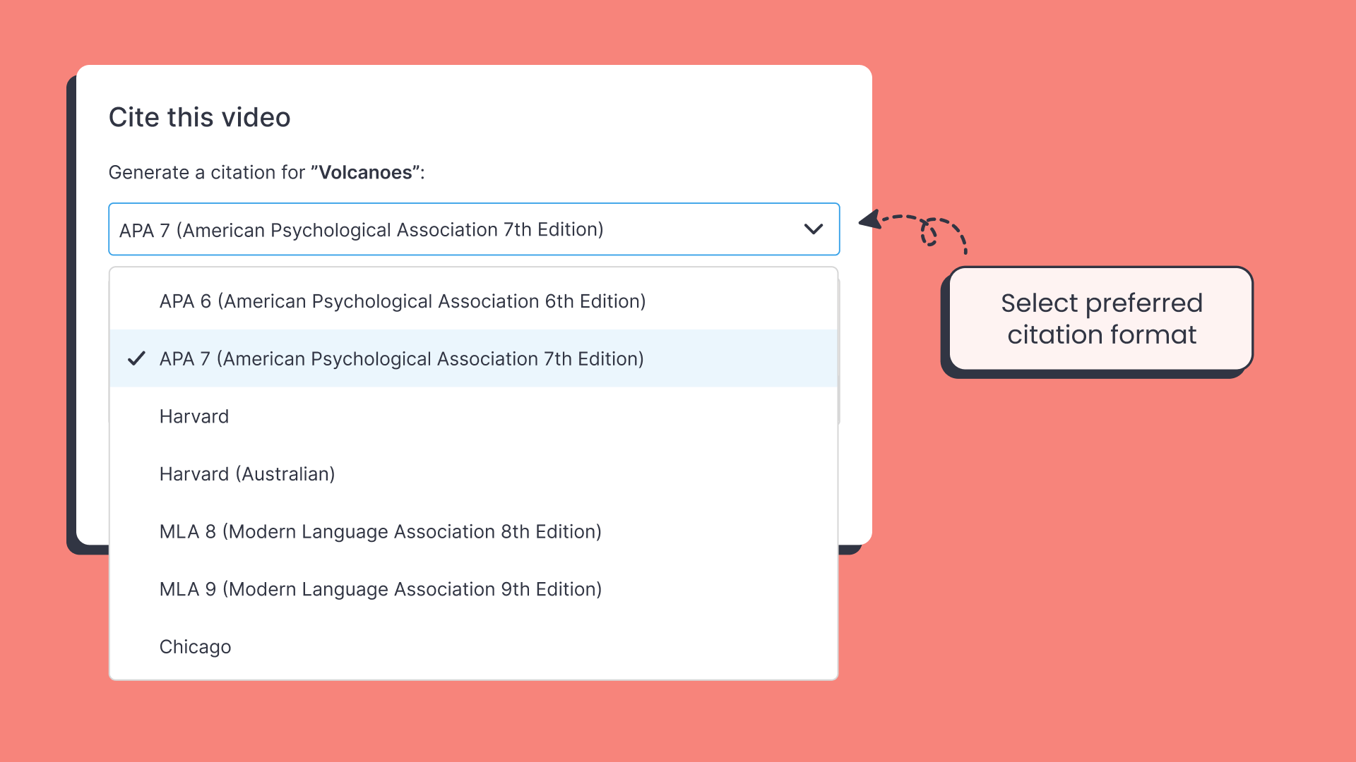 Supported citation styles