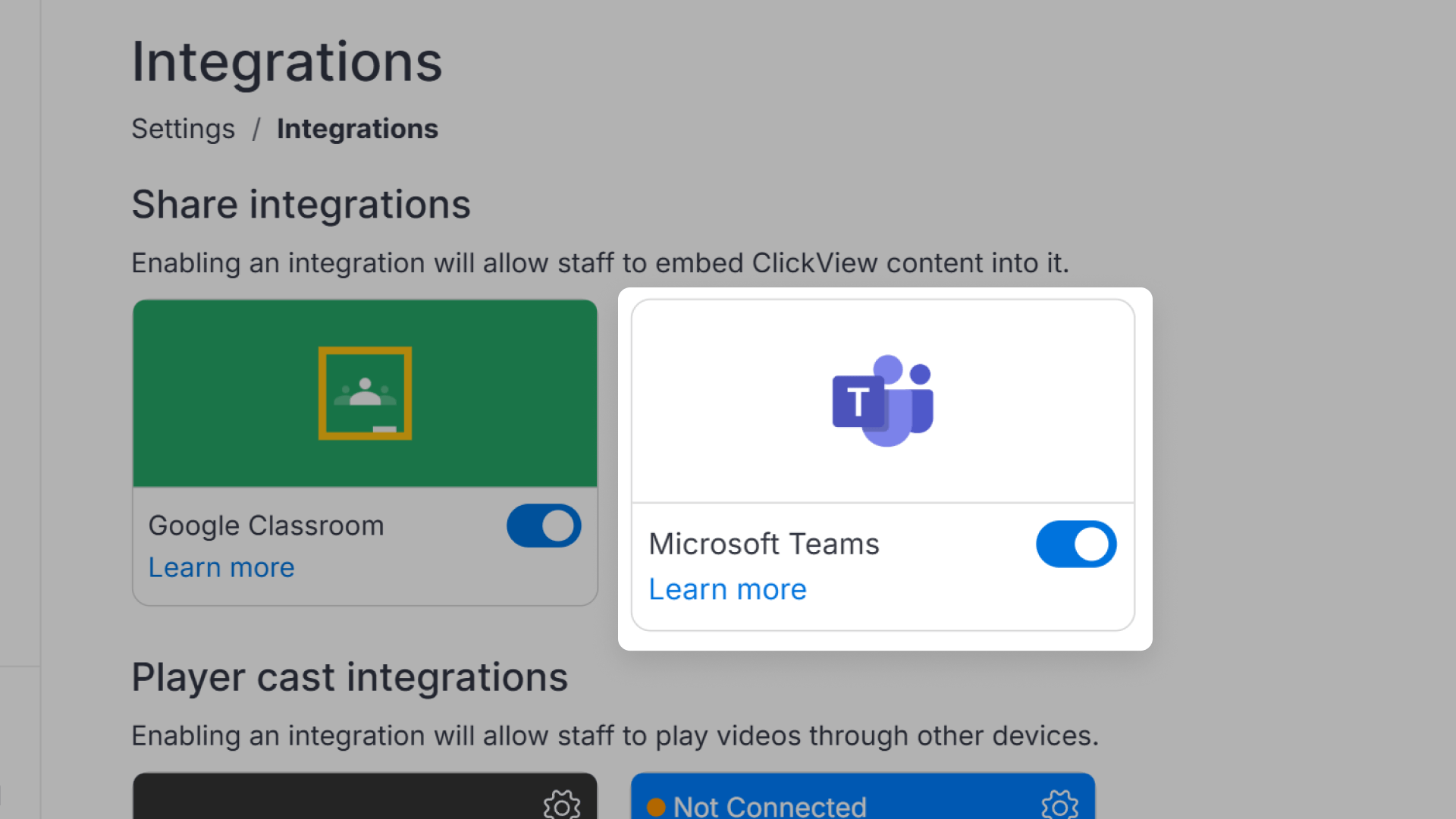 Clickview microsoft teams navigation