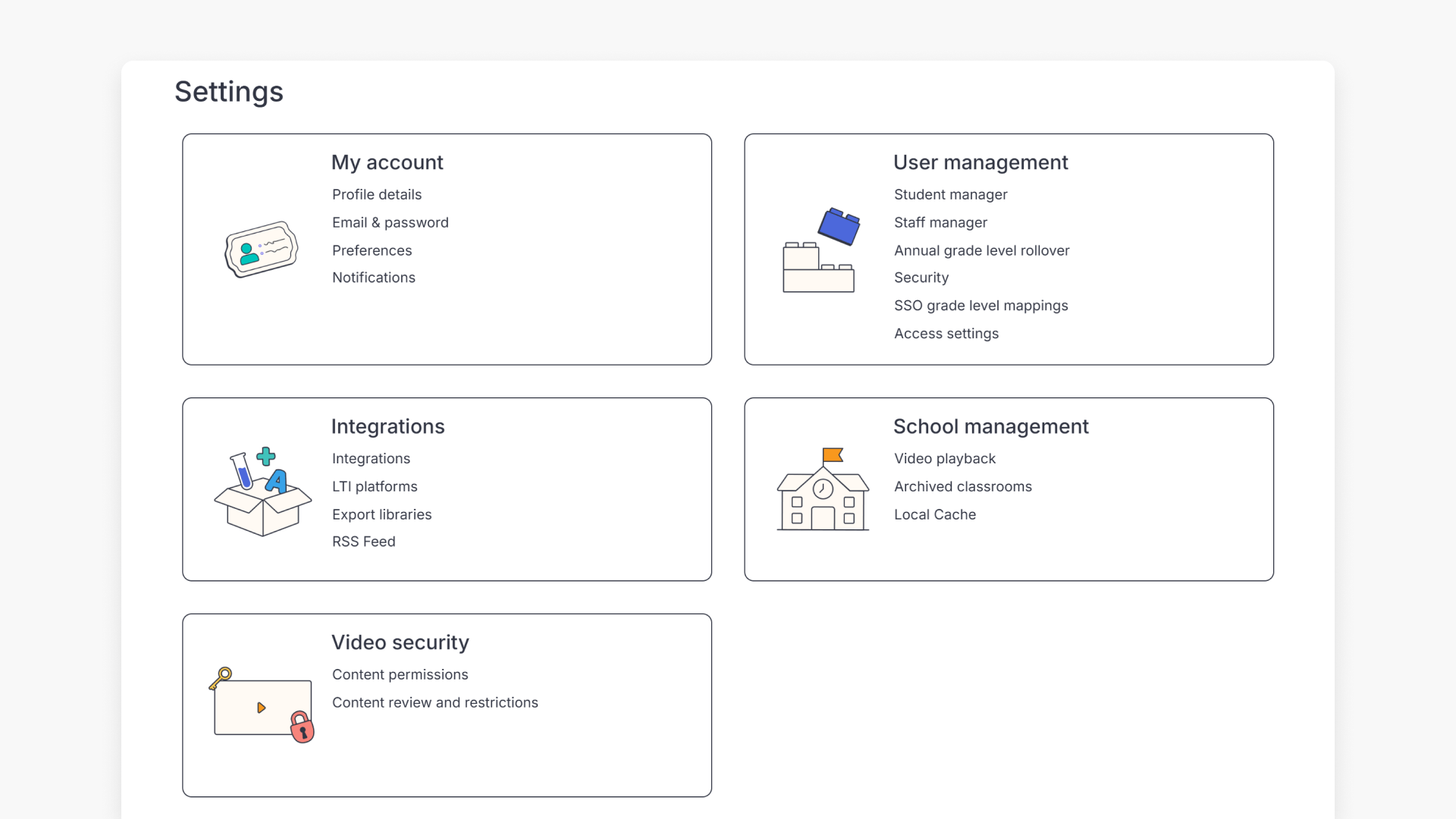 ClickView Settings page