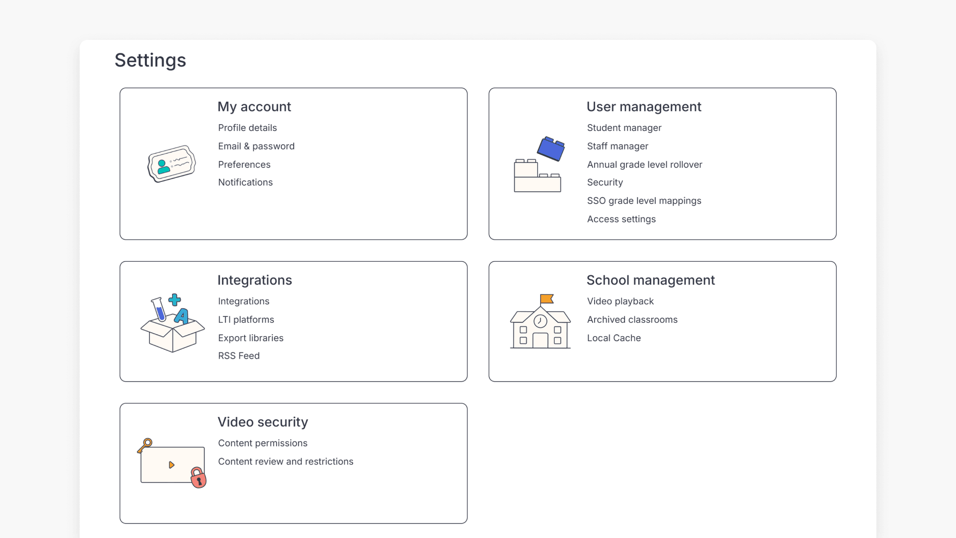 ClickView Settings page