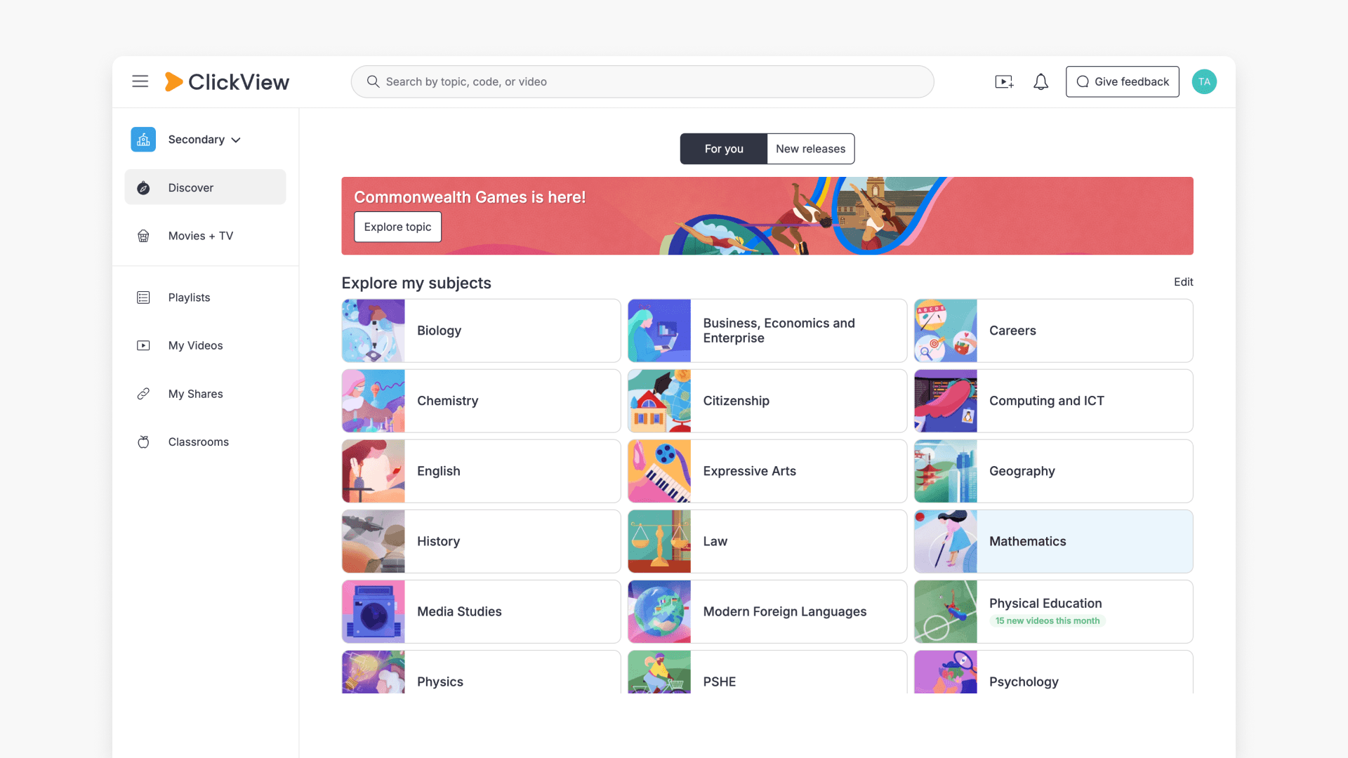ClickView homepage hero