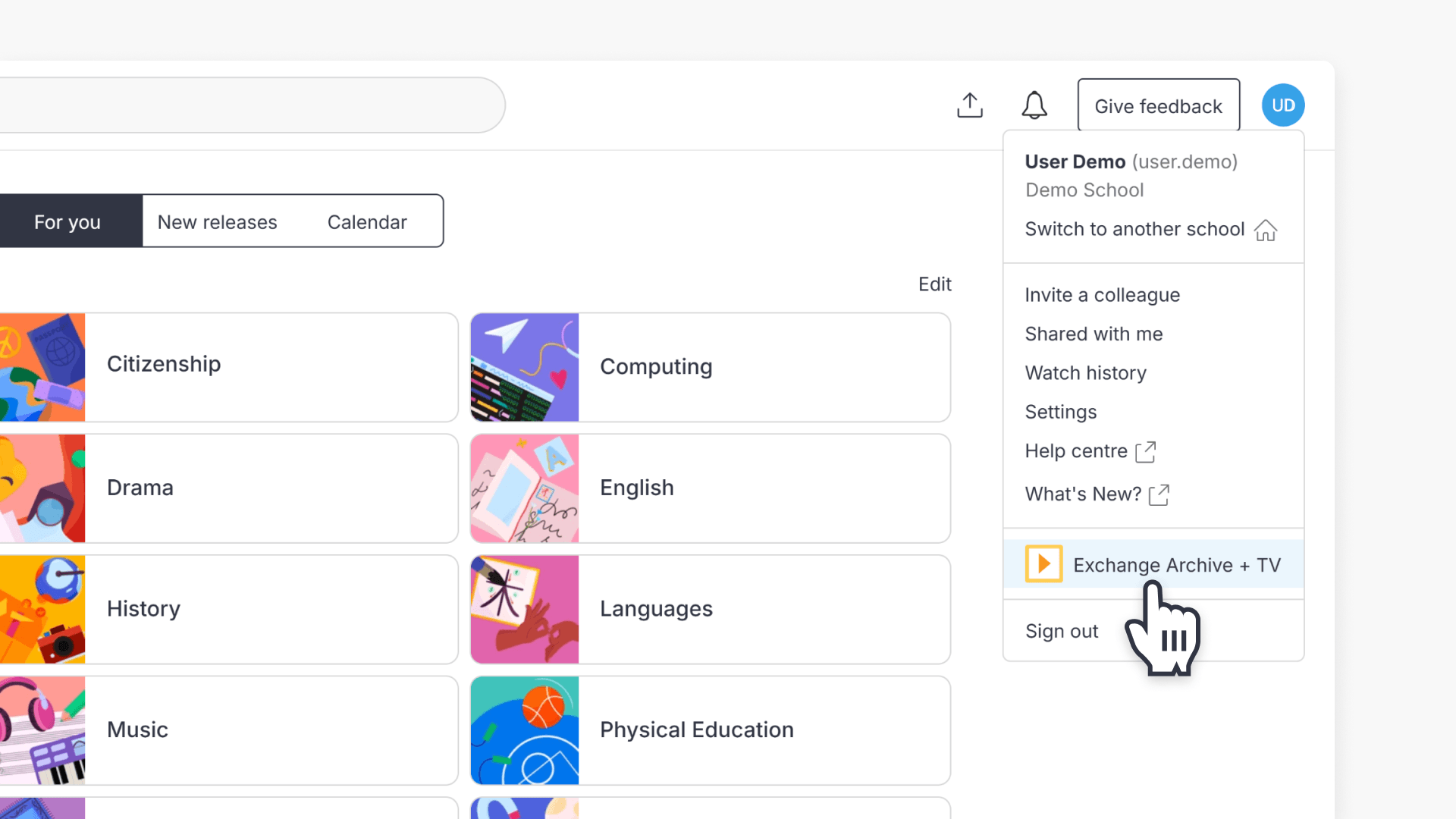 Exchange archive button