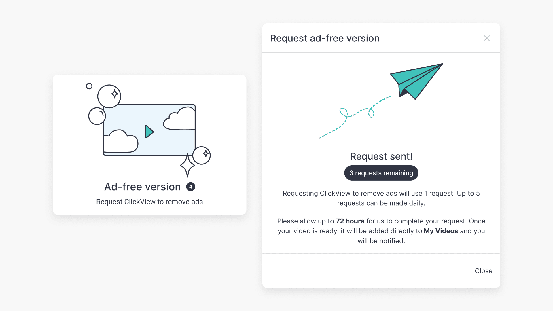 Video request confirmation