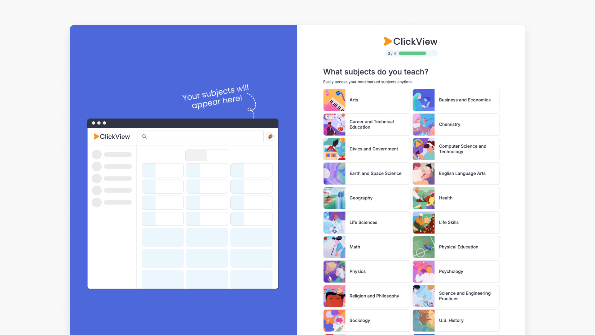 ClickView login subjects