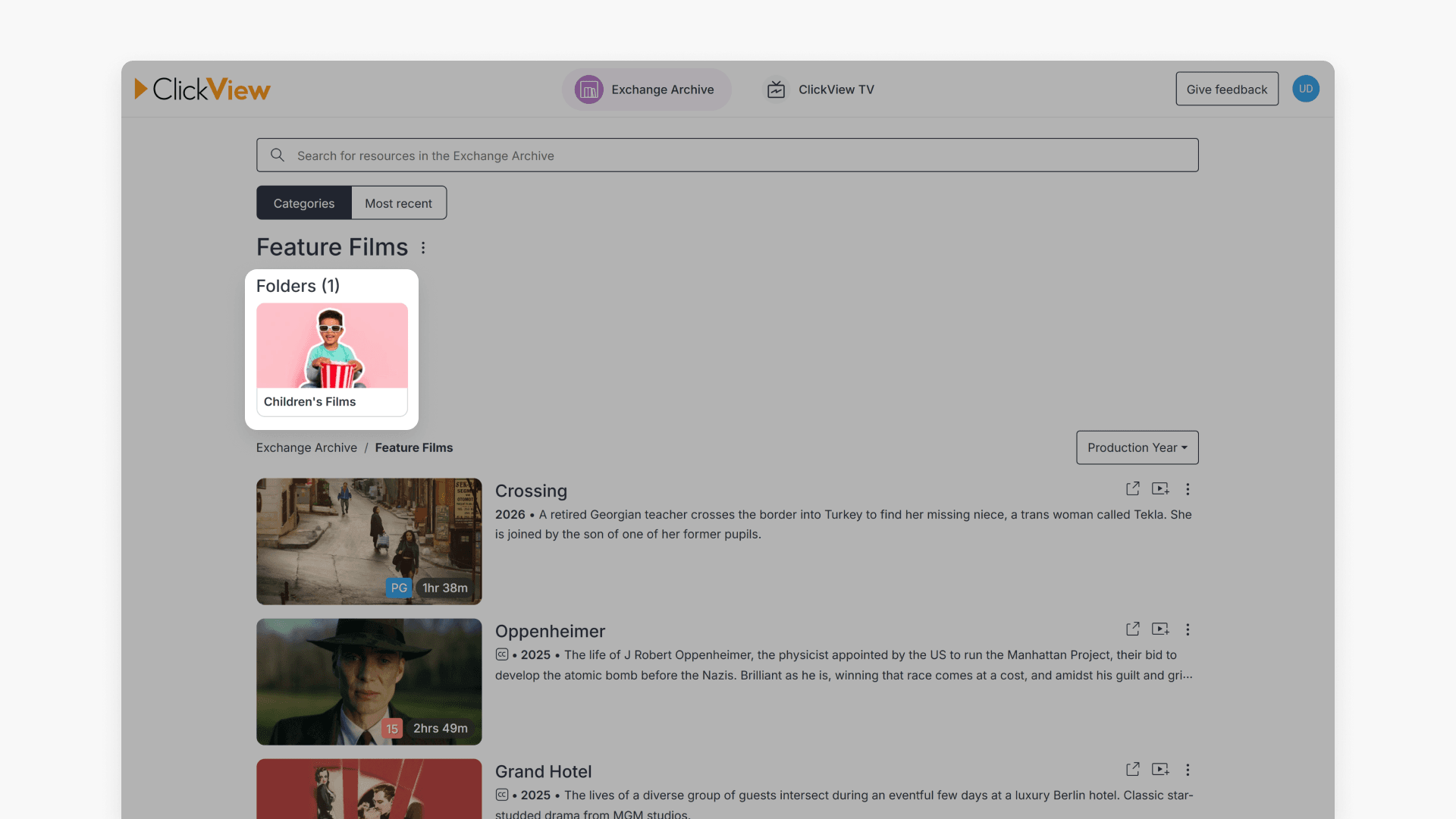 Exchange archive subfolder