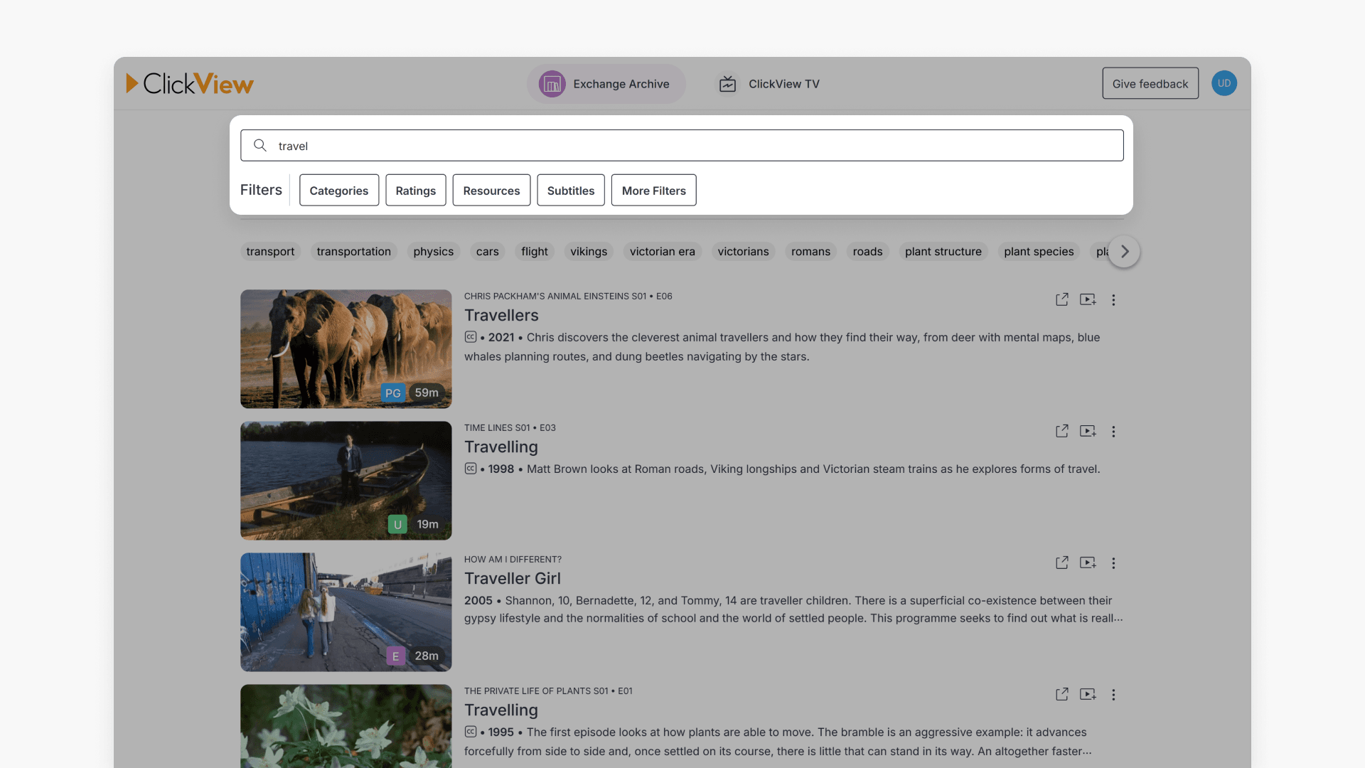 Search using keywords