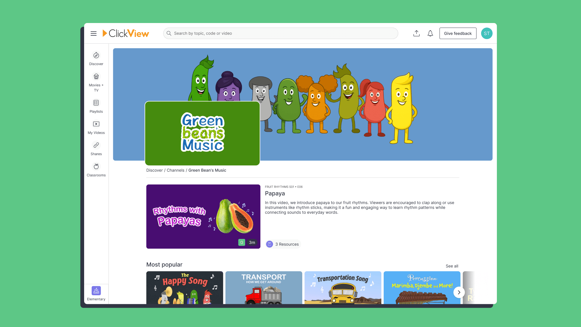 Green Bean Musice channel