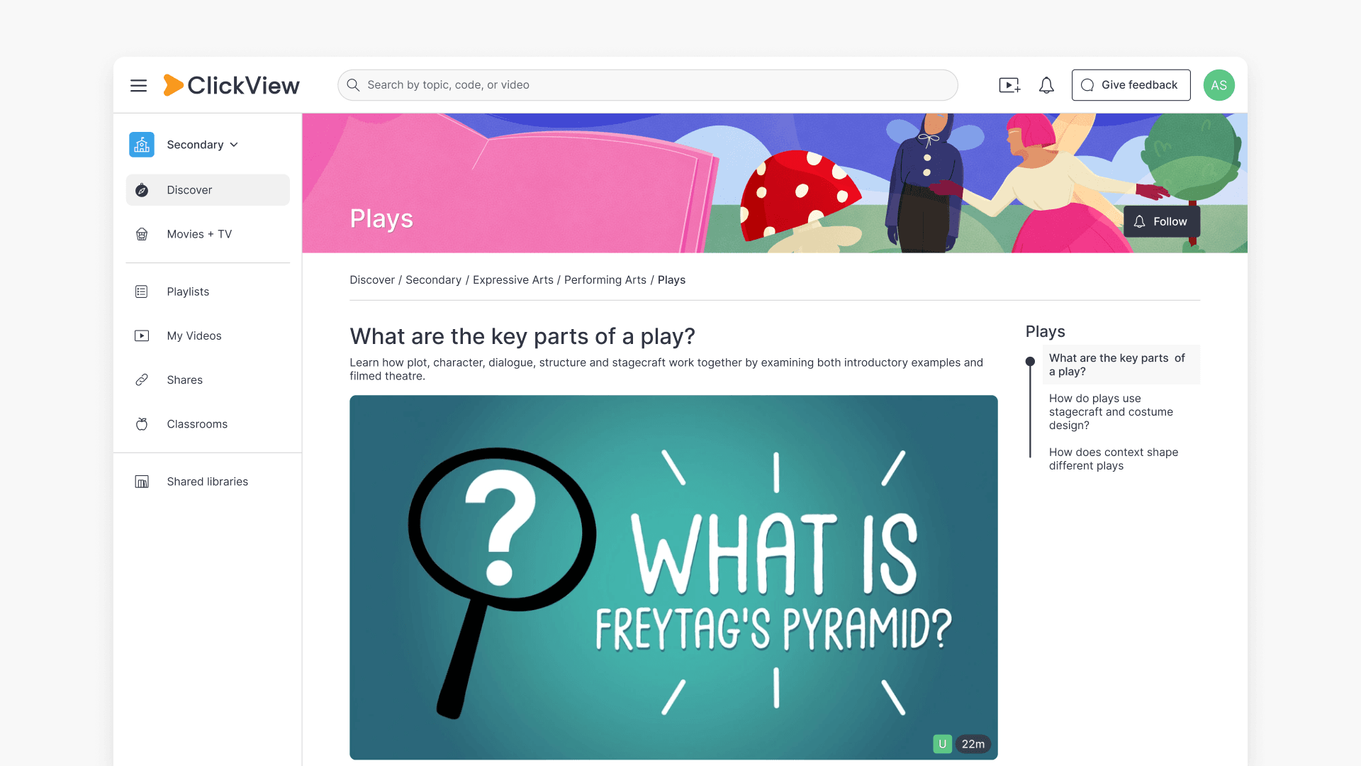 Plays topic page