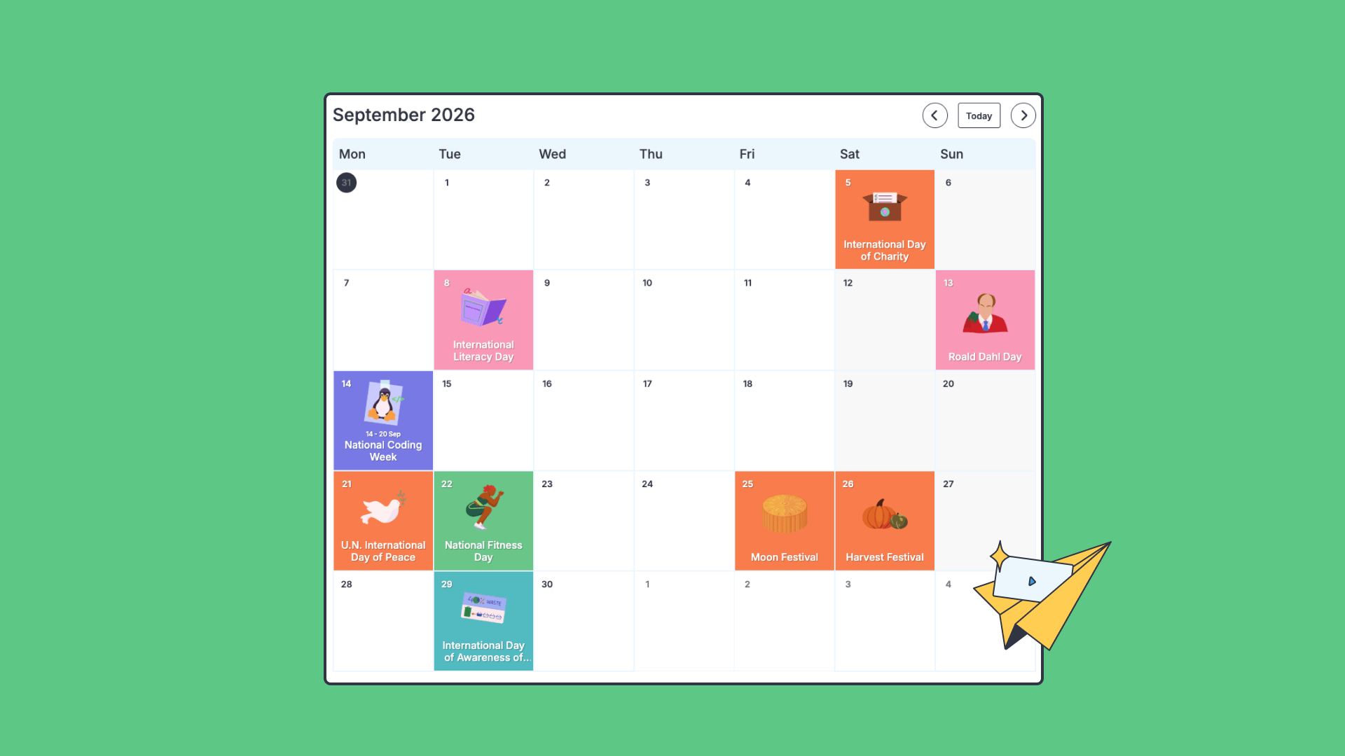 UK september calendar