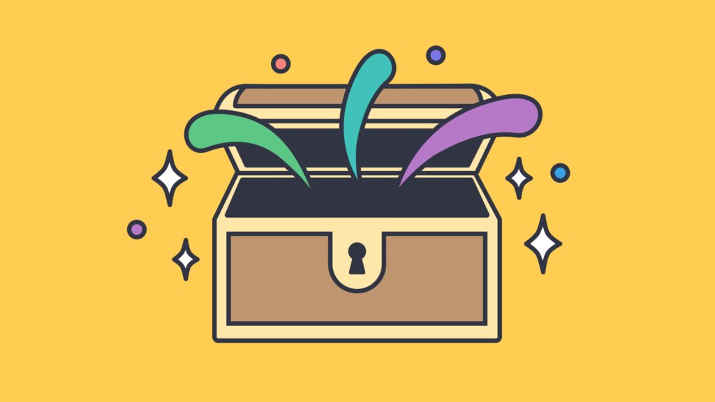 illustration of an opening treasure chest