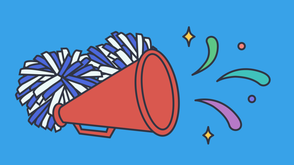 Cheerleader megaphone graphic