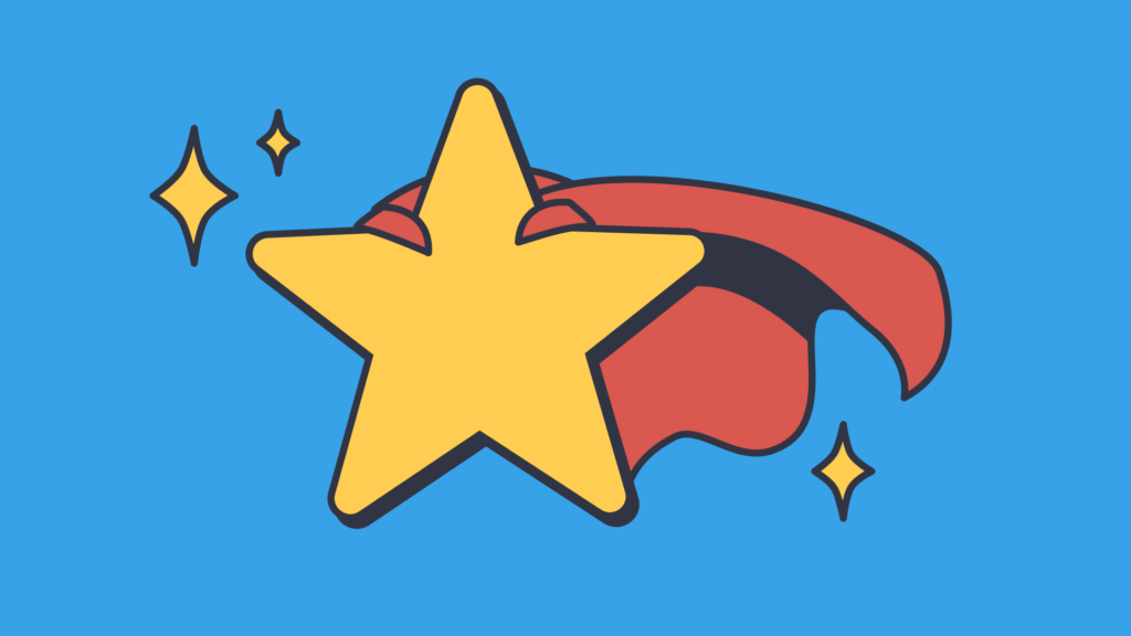 star wearing a cape graphic