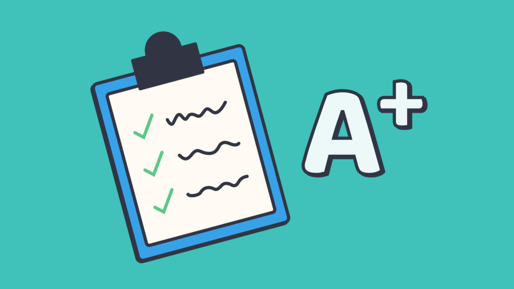Graphic of a checklist with A+ grade