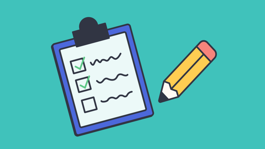 Checklist with pencil graphic