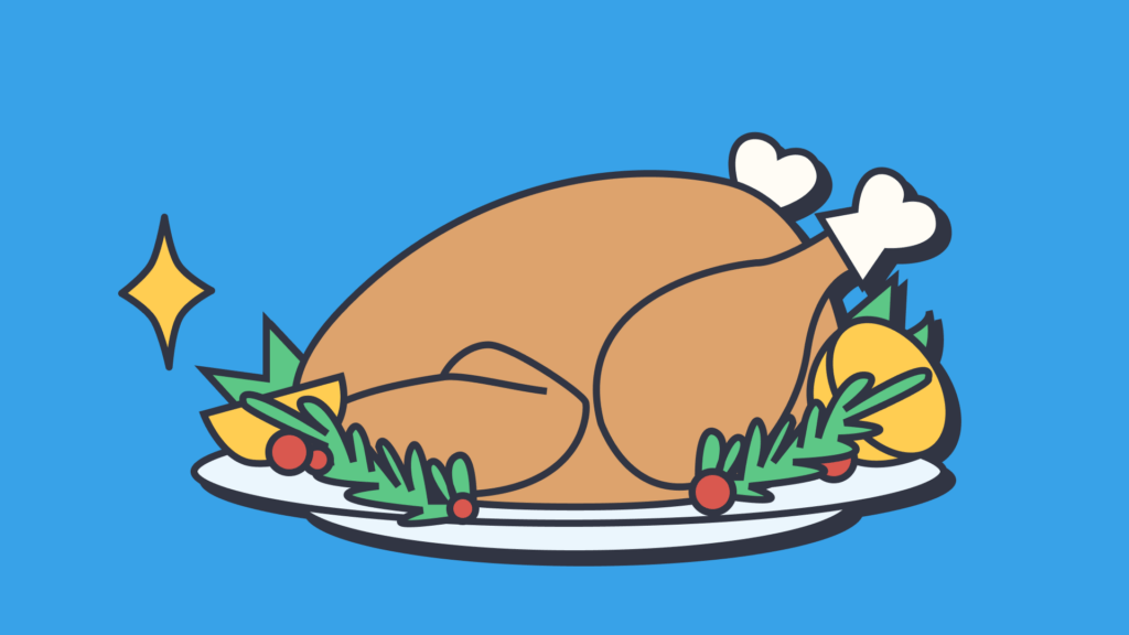 Cooked thanksgiving turkey animated image
