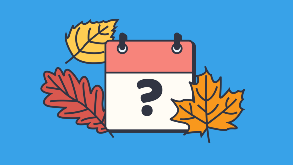 Animated calendar with fall leaves