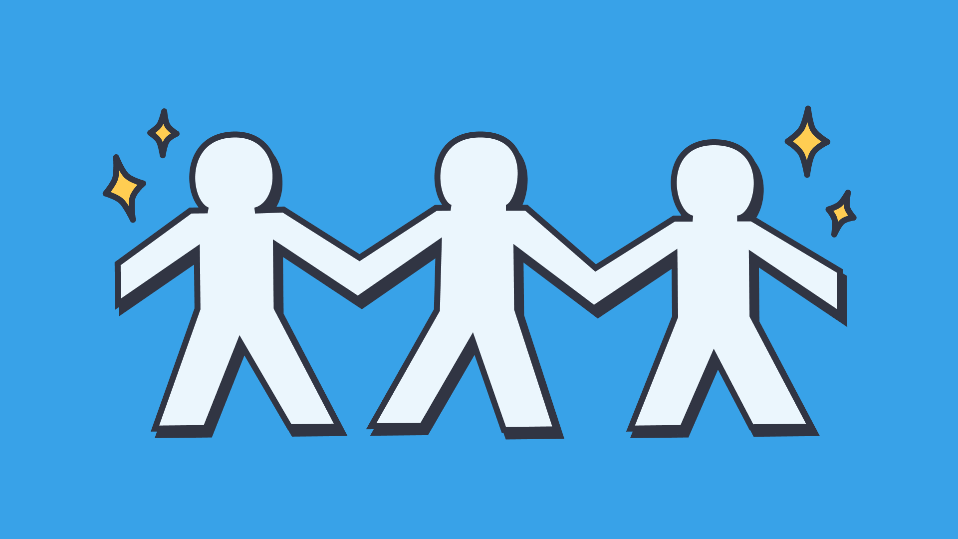 illustration of a human paper chain