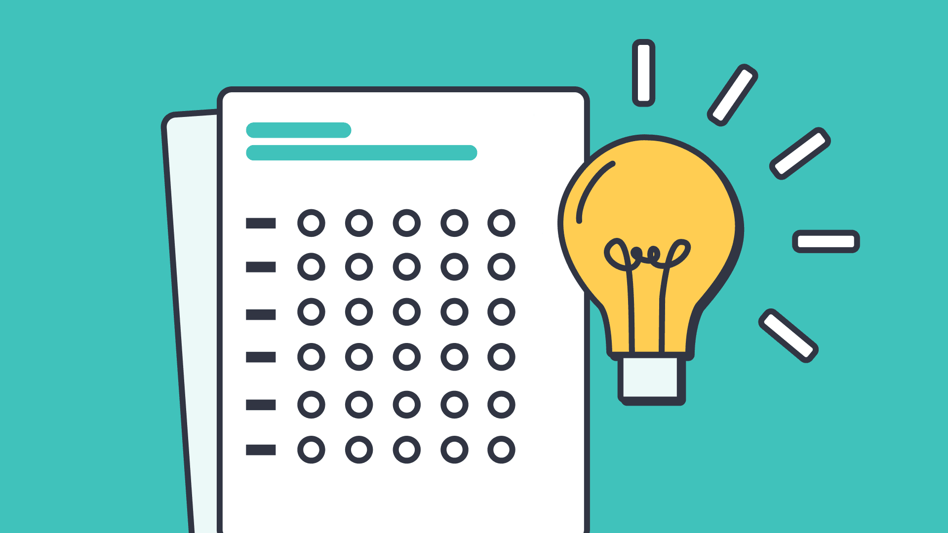 standardized tests graphic with a lightbulb to suggest new ideas