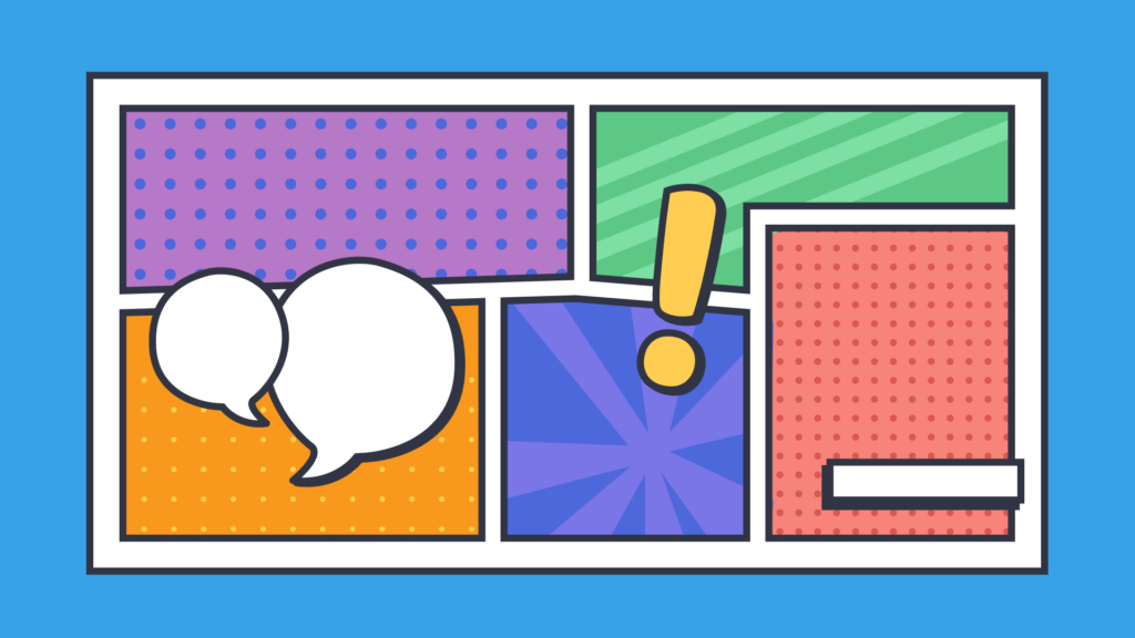 An illustration of a storyboard in a comic style