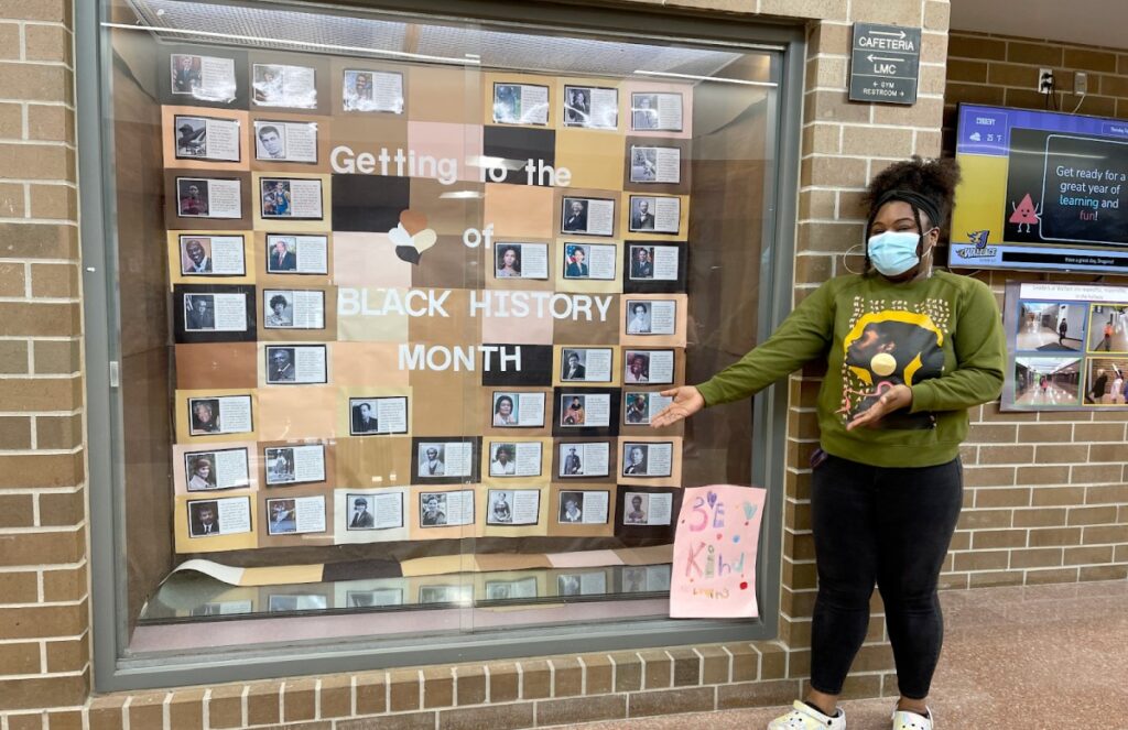 A changemakers gallery at a school celebrating Black History Month