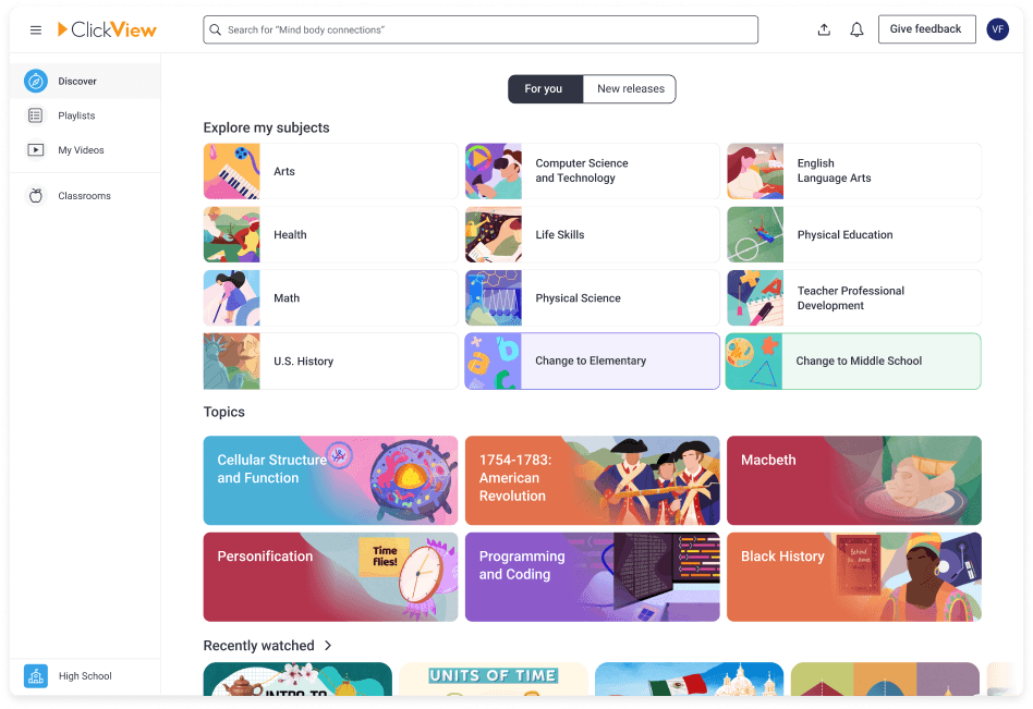 ClickView dashboard