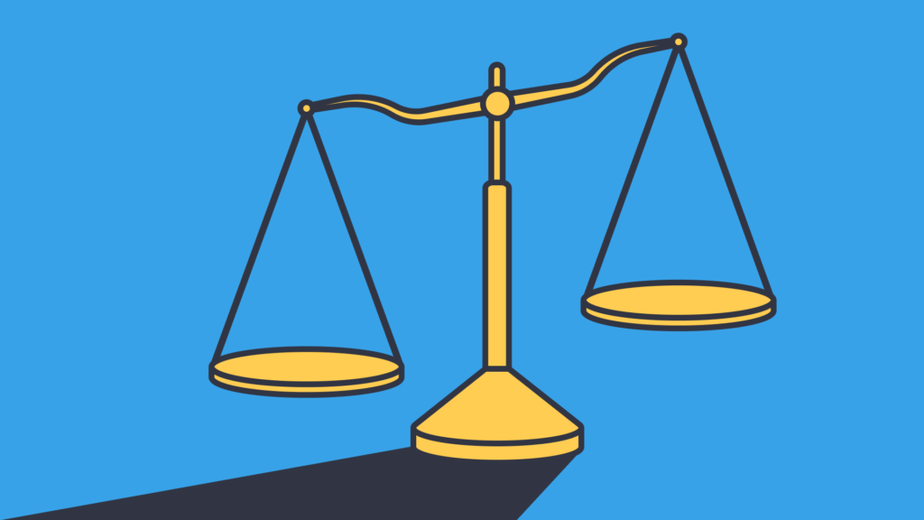 An illustration of the scales of justice