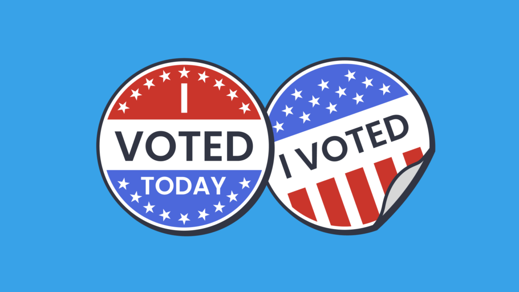 An illustration of the "I voted" stickers