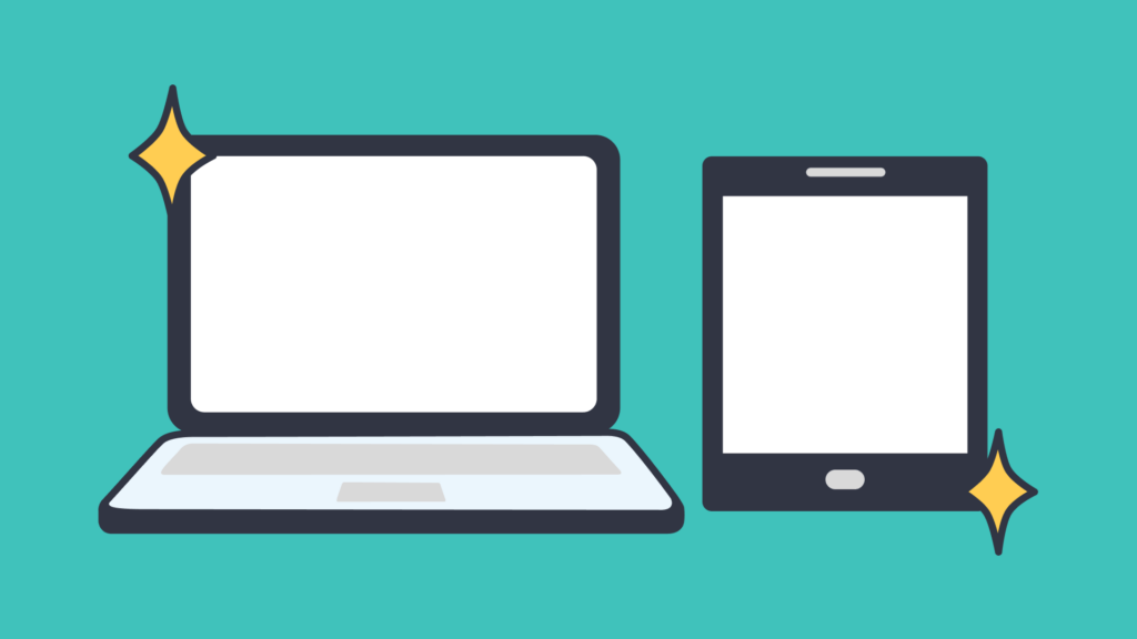 An illustration of a laptop and tablet
