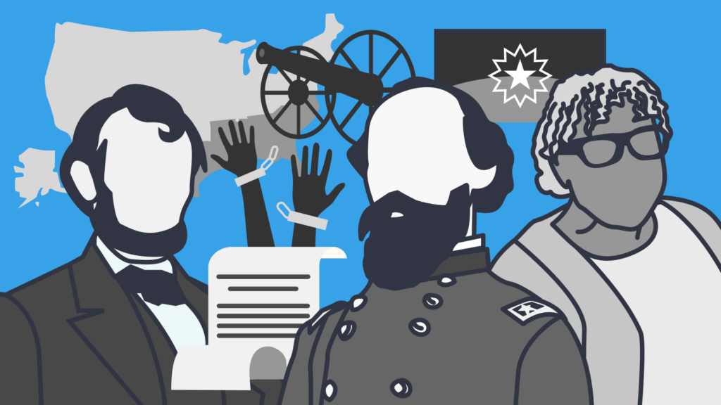 An illustration of historical figures